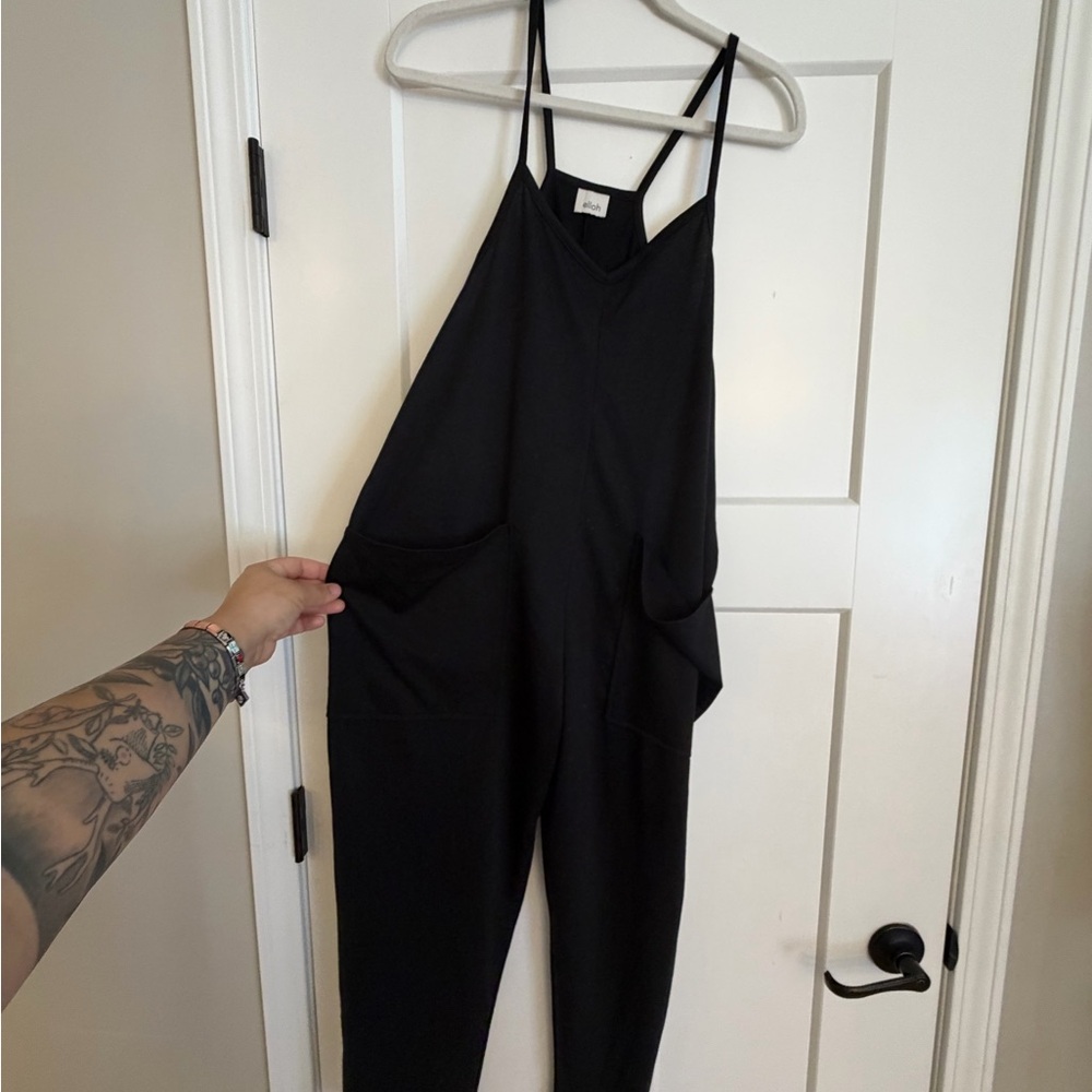 Black Women's Spaghetti-Strap Jumpsuit